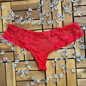 Red lace thong